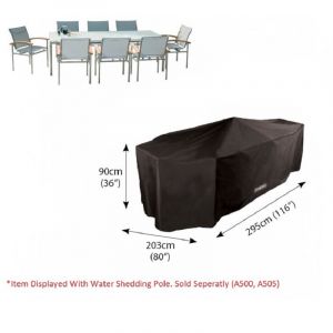 Bosmere D535-8 Seat Storm Rectangular Patio Set Cover-Black