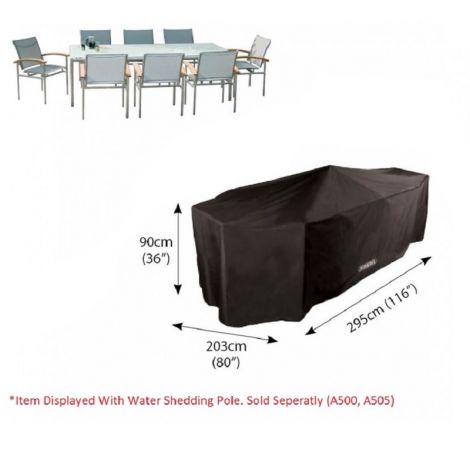 Bosmere D535-8 Seat Storm Rectangular Patio Set Cover-Black