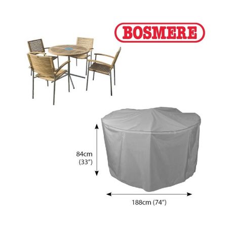 Bosmere U520XL - Circular Patio Set Cover Grey - 4/6 seat