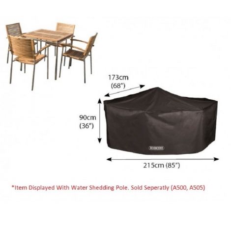Bosmere D525-Storm 4 Seat Rectangular Patio Set Cover-Black